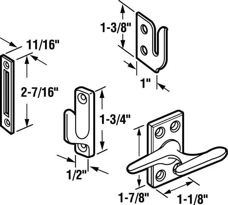 Prime-Line White Die-Cast Zinc Casement Lock 1 pk - Image 3