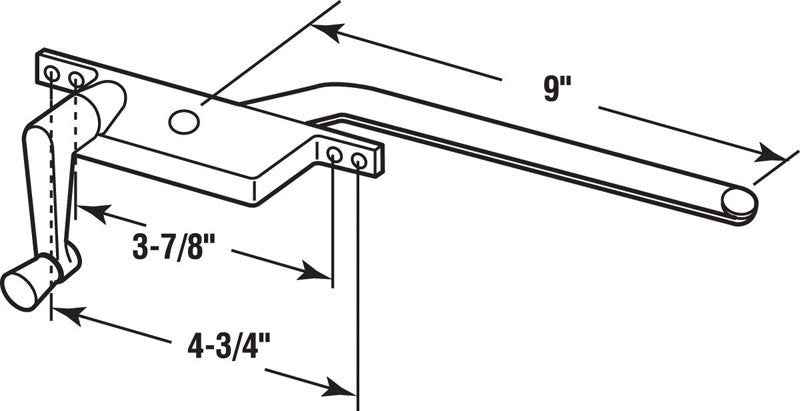 Prime-Line Bronze Zinc Right Single-Arm Casement Window Operator For Steel Framed Windows - Image 3
