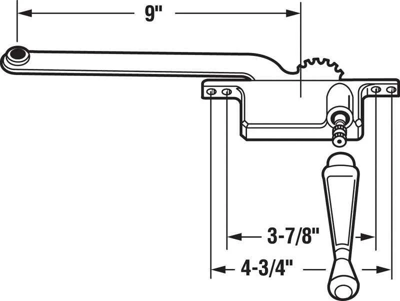 Prime-Line White Steel Right Single-Arm Casement Window Operator For Steel Framed Windows - Image 3