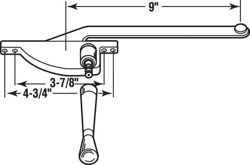 Prime-Line Zinc-Plated Gray Steel Left Single-Arm Casement Window Operator For Steel Framed Windows - Image 3