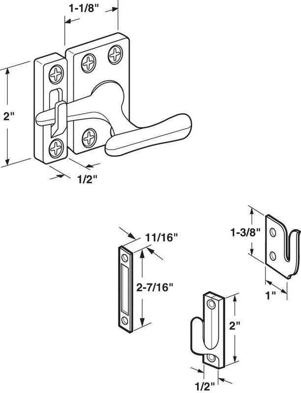 Prime-Line White Die-Cast Zinc Sash Lock 1 pk - Image 2