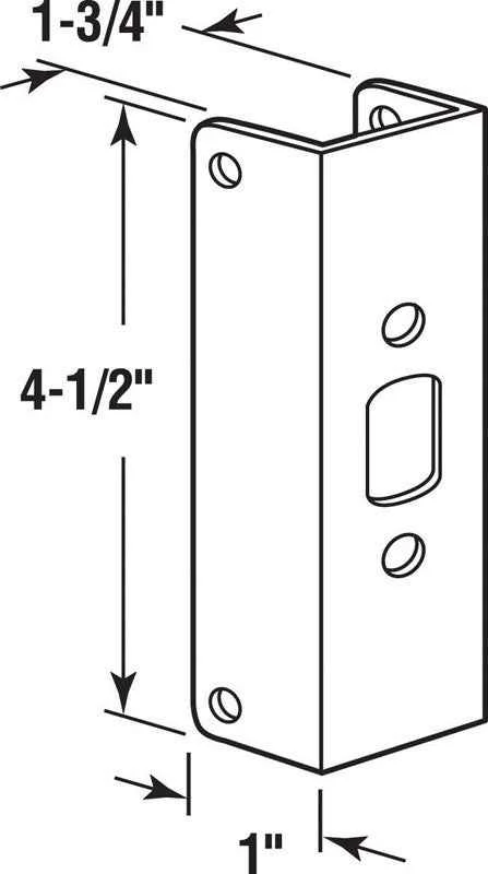 Prime-Line 4.5 in. H X 1 in. L Brass-Plated Brass Door Edge Reinforcer - Image 2