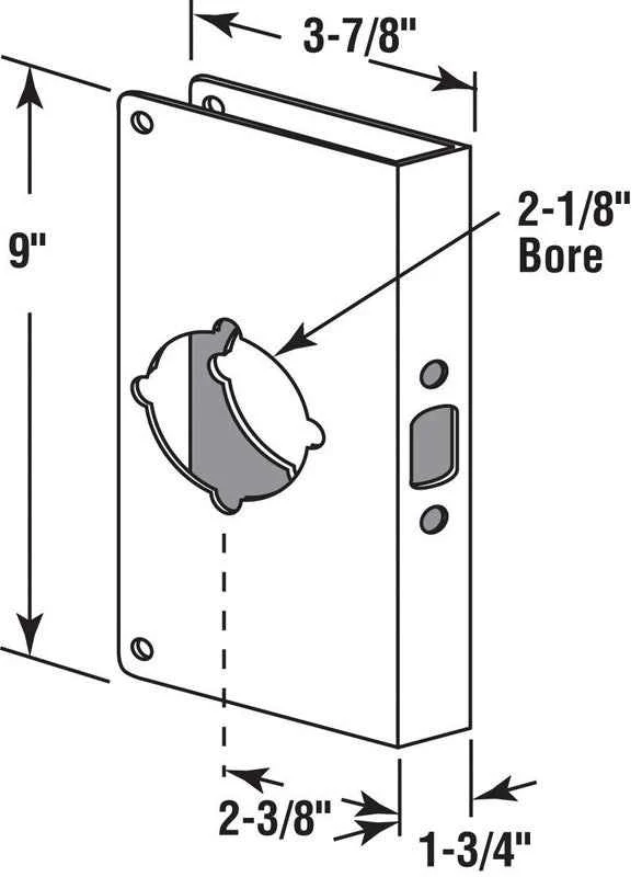 Prime-Line 9 in. H X 3.875 in. L Brass-Plated Brass Door Reinforcer - Image 2