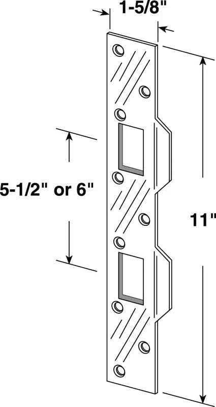 Prime-Line 11 in. H X 1.625 in. L Brass-Plated Steel Door Strike - Image 2