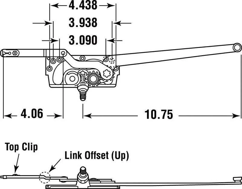 Prime-Line Gray Steel Right Dual-Arm Casement Window Operator For EntryGard - Image 2