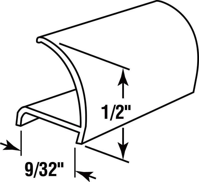 Prime-Line Glazing Channel Snap-In 0.438"W, 72" H X 0.438"W X 0.25" D White (Case of 25) - Image 6