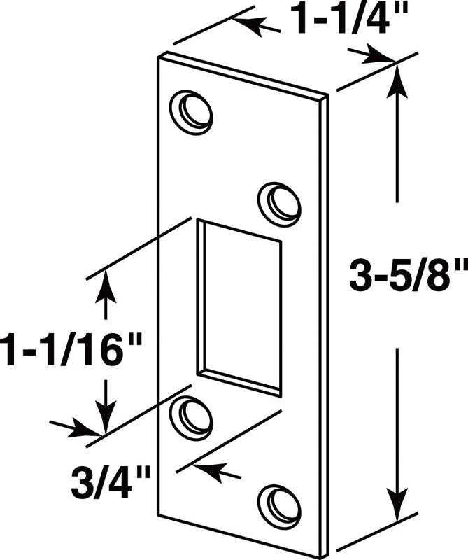 Prime-Line 3.625 in. H X 1.25 in. L Nickel Steel High Security Deadbolt Strike - Image 4