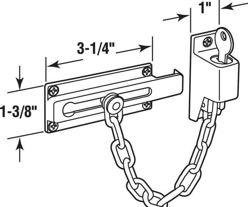 Prime-Line 3.25 in. L Bright Brass Brass Chain Door Guard - Image 4