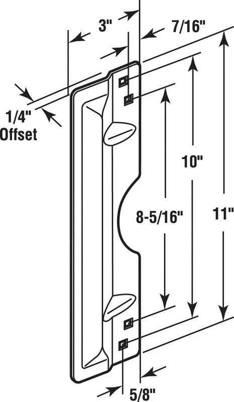 Prime-Line 3 in. H X 11 in. L Painted Gray Steel Latch Guard - Image 2