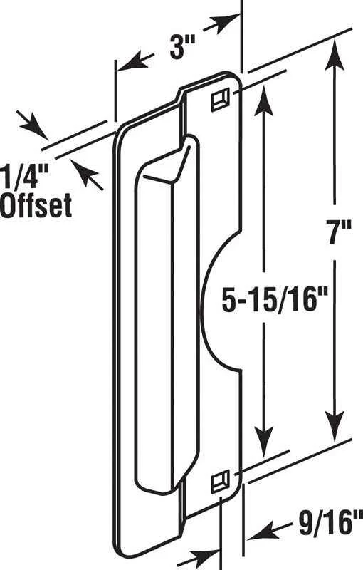 Prime-Line 3 in. H X 7 in. L Polished Brass Steel Latch Guard - Image 2