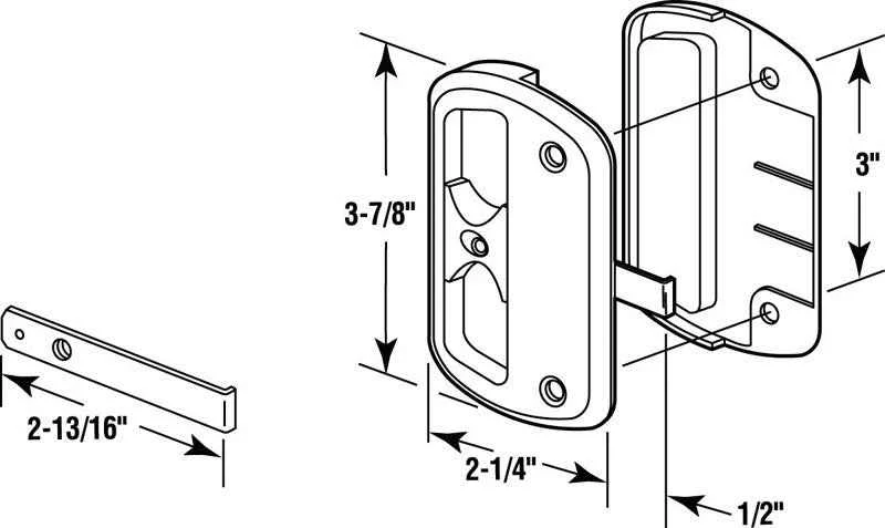 Prime-Line Zinc-Plated Black Plastic Sliding Door Latch 1 pk - Image 3