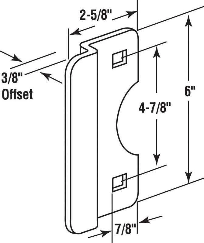 Prime-Line 6 in. H X 2.625 in. L Brass-Plated Steel Latch Shield - Image 2