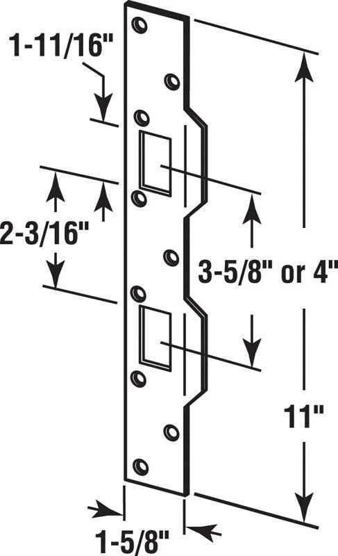 Prime-Line 11 in. H X 1.625 in. L Brass-Plated Steel Maximum Security Combination Strike - Image 2