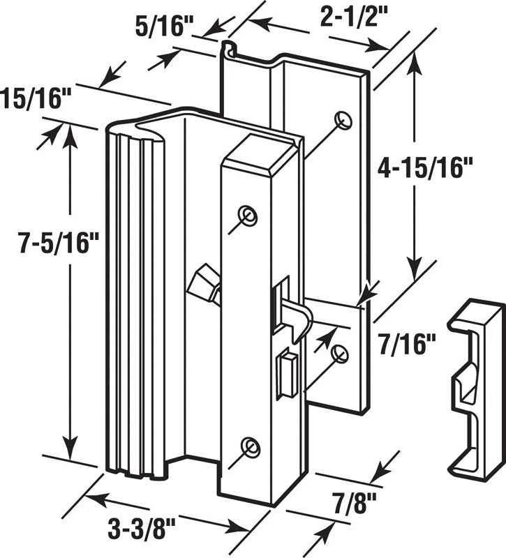 Prime-Line Anodized Aluminum Outdoor Patio Door Handle Set - Image 2