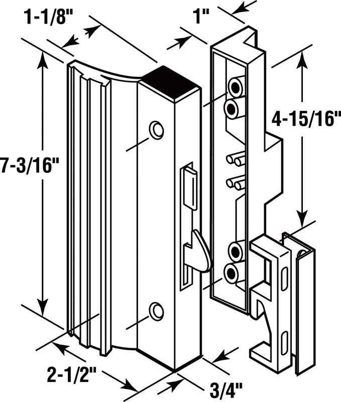 Prime-Line Wood/Brown Steel Outdoor Door Handle Set - Image 3