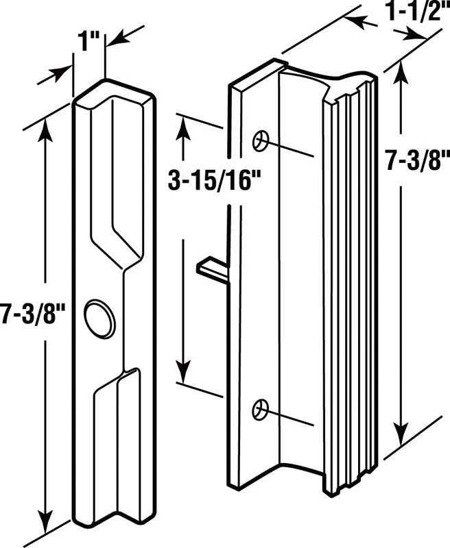 Prime-Line Wood Tone Steel Outdoor Sliding Glass Door Lock Set - Image 3