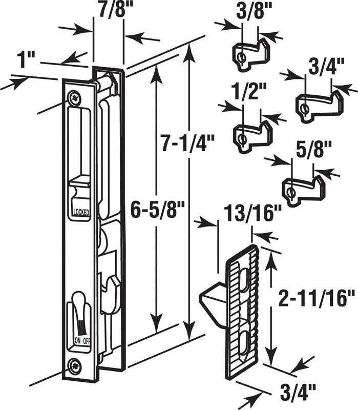 Prime-Line Chrome Steel Outdoor Patio Door Handle Set - Image 3