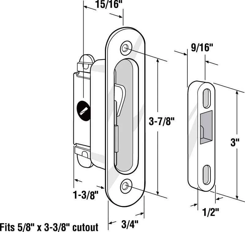 Prime-Line Zinc-Plated Silver Aluminum Patio Door Latch 1 pk - Image 3