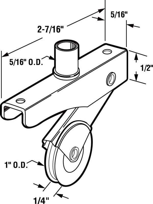 Prime-Line 1 in. D X 0.25 in. L Nylon/Steel Roller Assembly 2 pk - Image 3