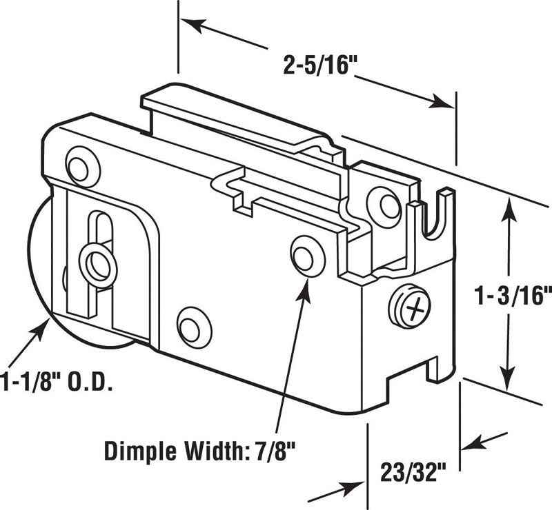 Prime-Line 1-1/8 in. D X 5/16 in. L Brass Steel Roller Assembly 1 pk - Image 4