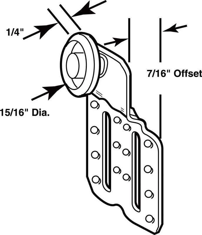 Prime-Line 15/16 in. D X 0.44 in. L Mill Nylon/Steel Roller Assembly 2 pk - Image 3