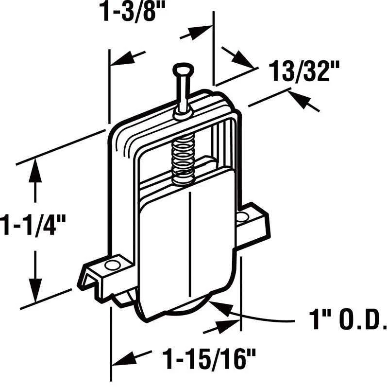Prime-Line 1 in. D X 1.94 in. L Nylon Roller Assembly 2 pk - Image 2