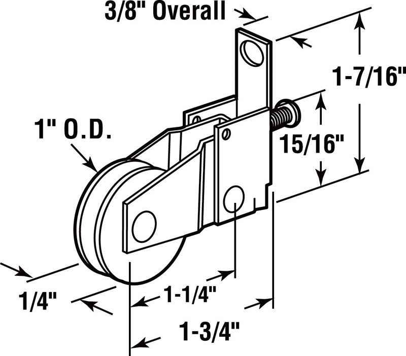 Prime-Line 1 in. D X 0.25 in. L Nylon/Steel Roller Assembly 1 pk - Image 2