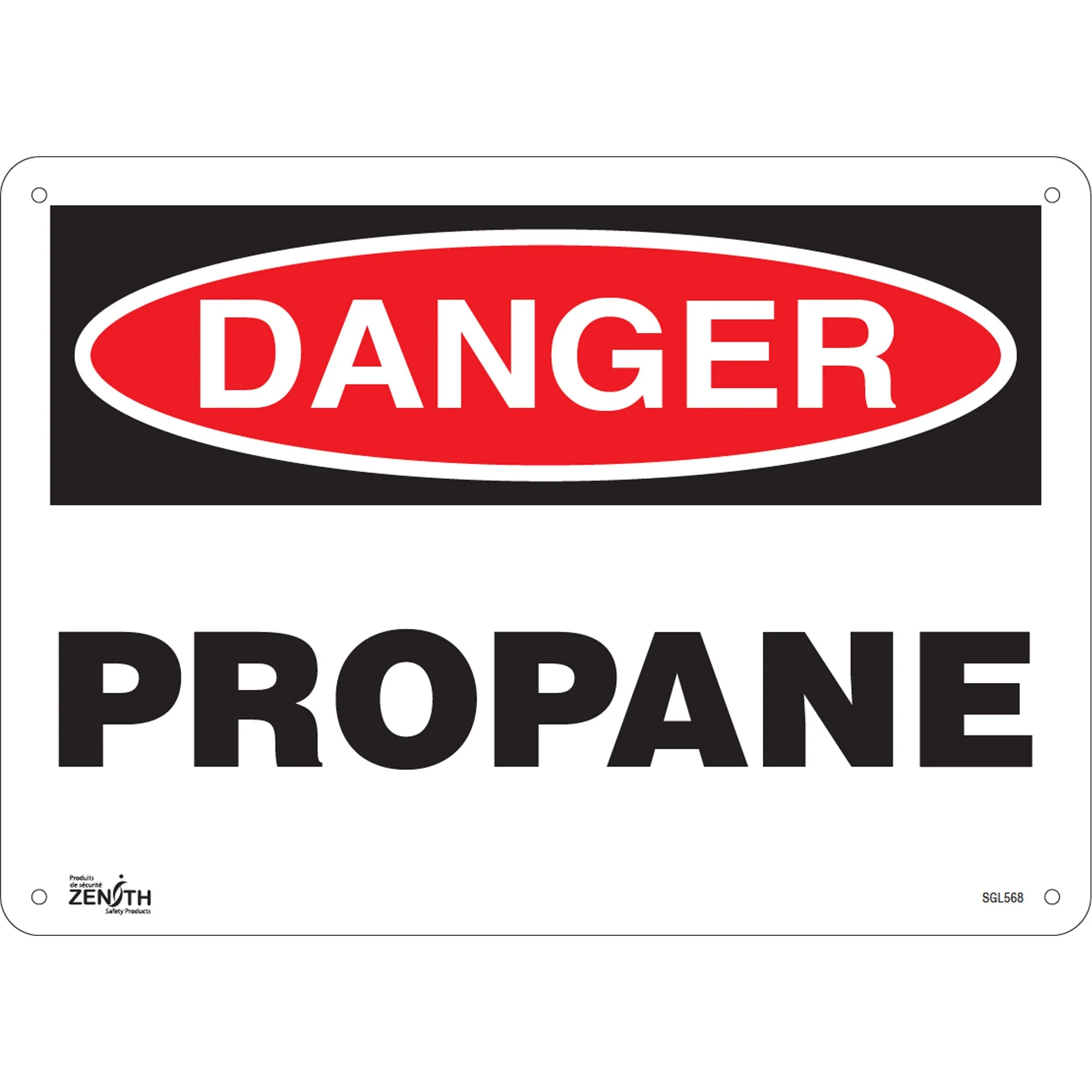 "Propane" Sign, 10" x 14", Aluminum, English