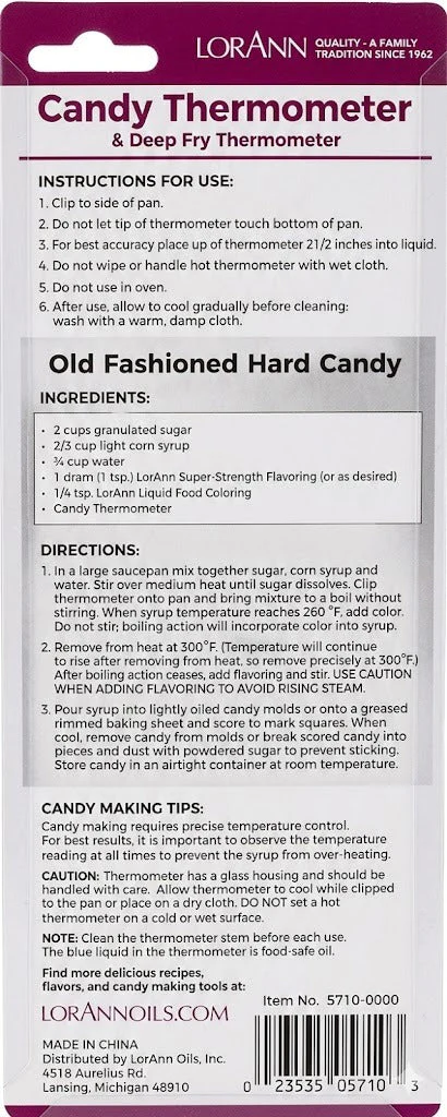 Candy Thermometer - Candy Making - LorAnn Oils - Canadian Distribution - Ships Free Within Canada on Orders Above CAD $199 - Image 2