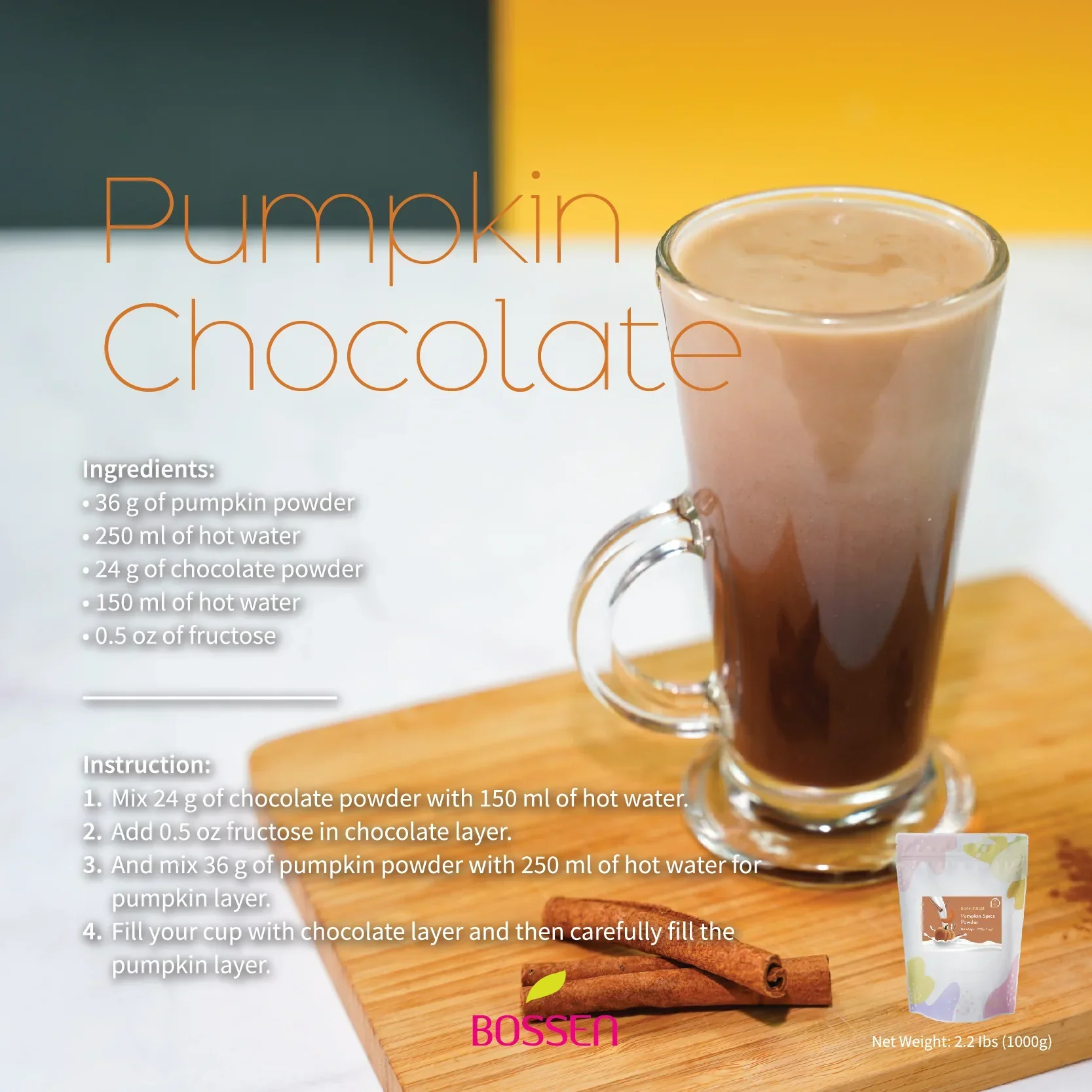 Pumpkin Spice Beverage Mix |  All in One | NEW | 2.2 Lbs. Bag - Bossen Canada - Ships Free Within Canada on Orders Above CAD $199 - Image 7