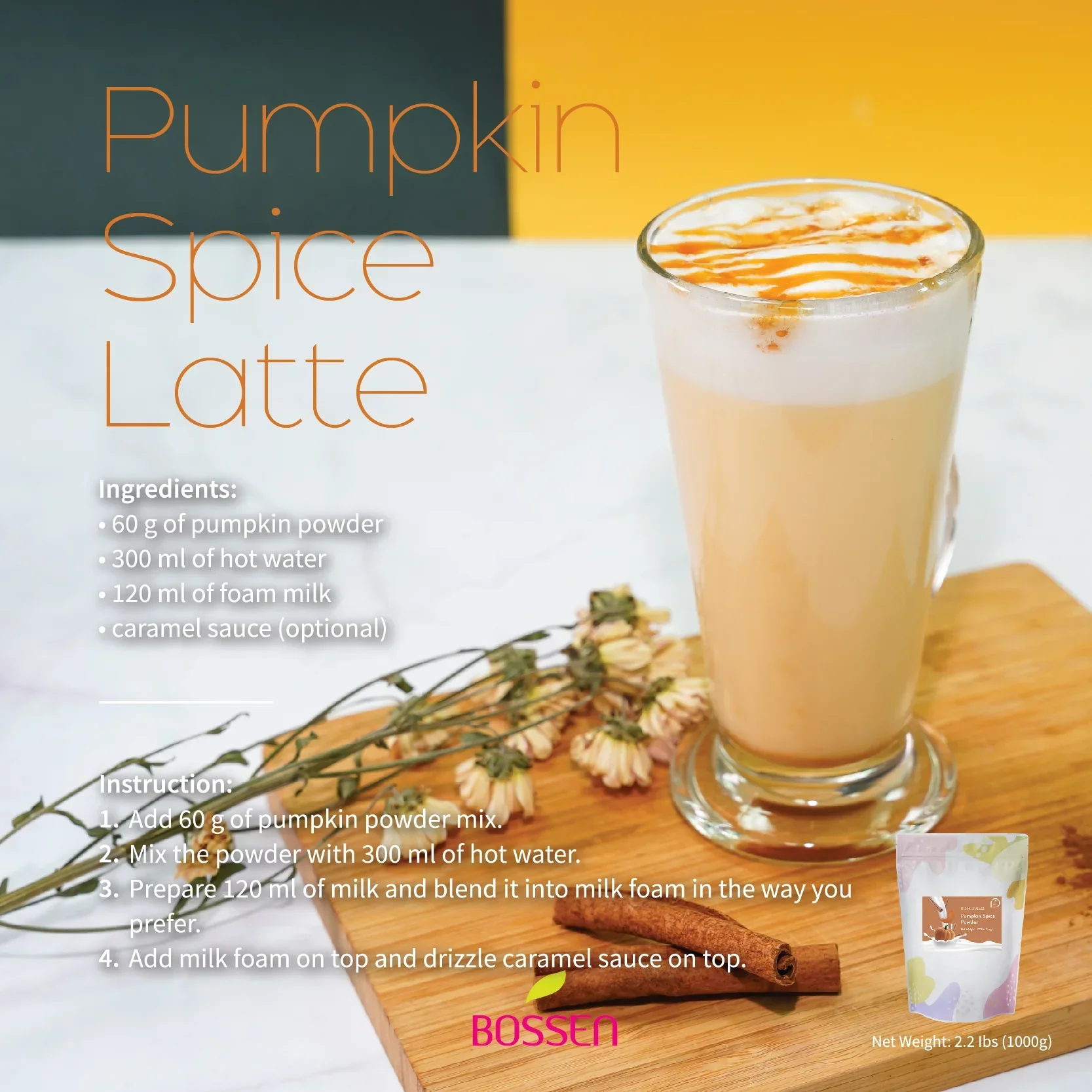 Pumpkin Spice Beverage Mix |  All in One | NEW | 2.2 Lbs. Bag - Bossen Canada - Ships Free Within Canada on Orders Above CAD $199 - Image 9