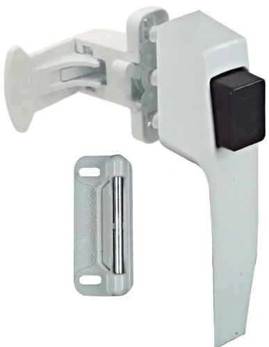 National Hardware White Zinc Push Button Keyed Latch 1 pk - Image 3