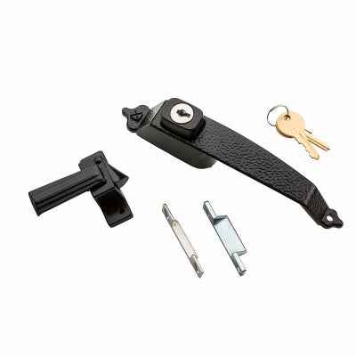 National Hardware Black Zinc Push Button Keyed Latch 1 pk - Image 2