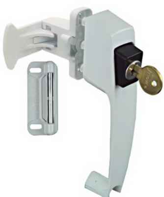 National Hardware White Zinc Push Button Keyed Latch 1 pk - Image 2
