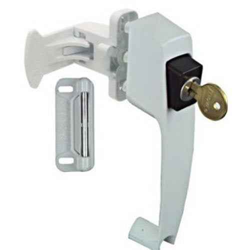 National Hardware White Zinc Push Button Keyed Latch 1 pk - Image 3
