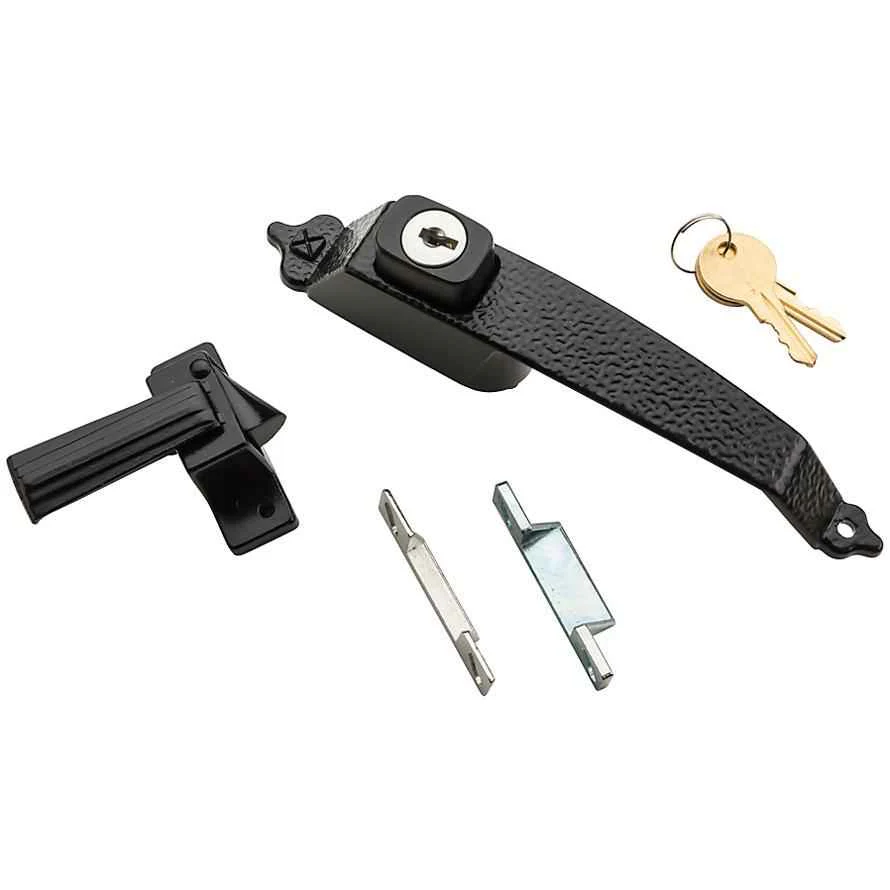 National Hardware Black Zinc Push Button Keyed Latch 1 pk - Image 3
