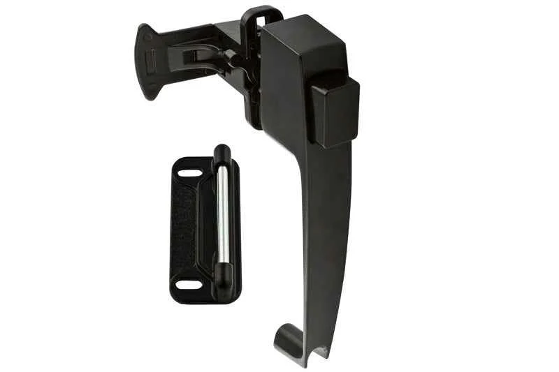 National Hardware Black Zinc Push Button Latch 1 pk - Image 3