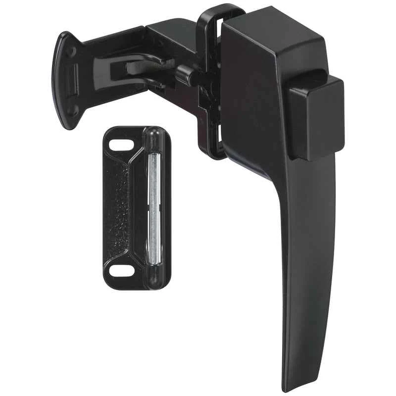 National Hardware Black Zinc Push Button Latch 1 pk - Image 2