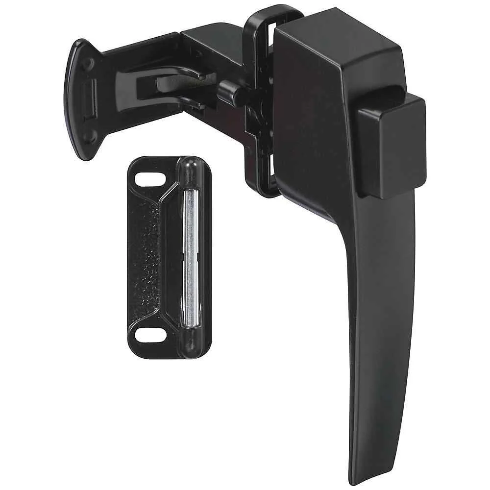 National Hardware Black Zinc Push Button Latch 1 pk - Image 4