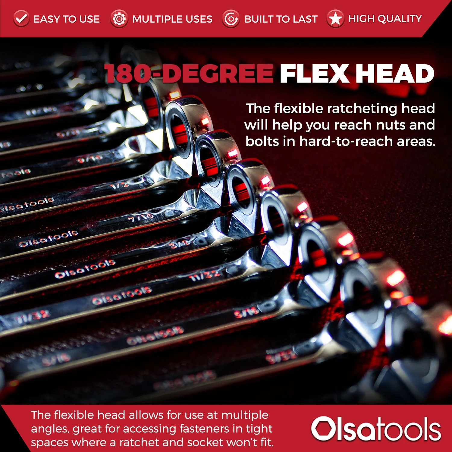 Ratcheting Wrench Set with Magnetic Wrench Organizer - Image 19