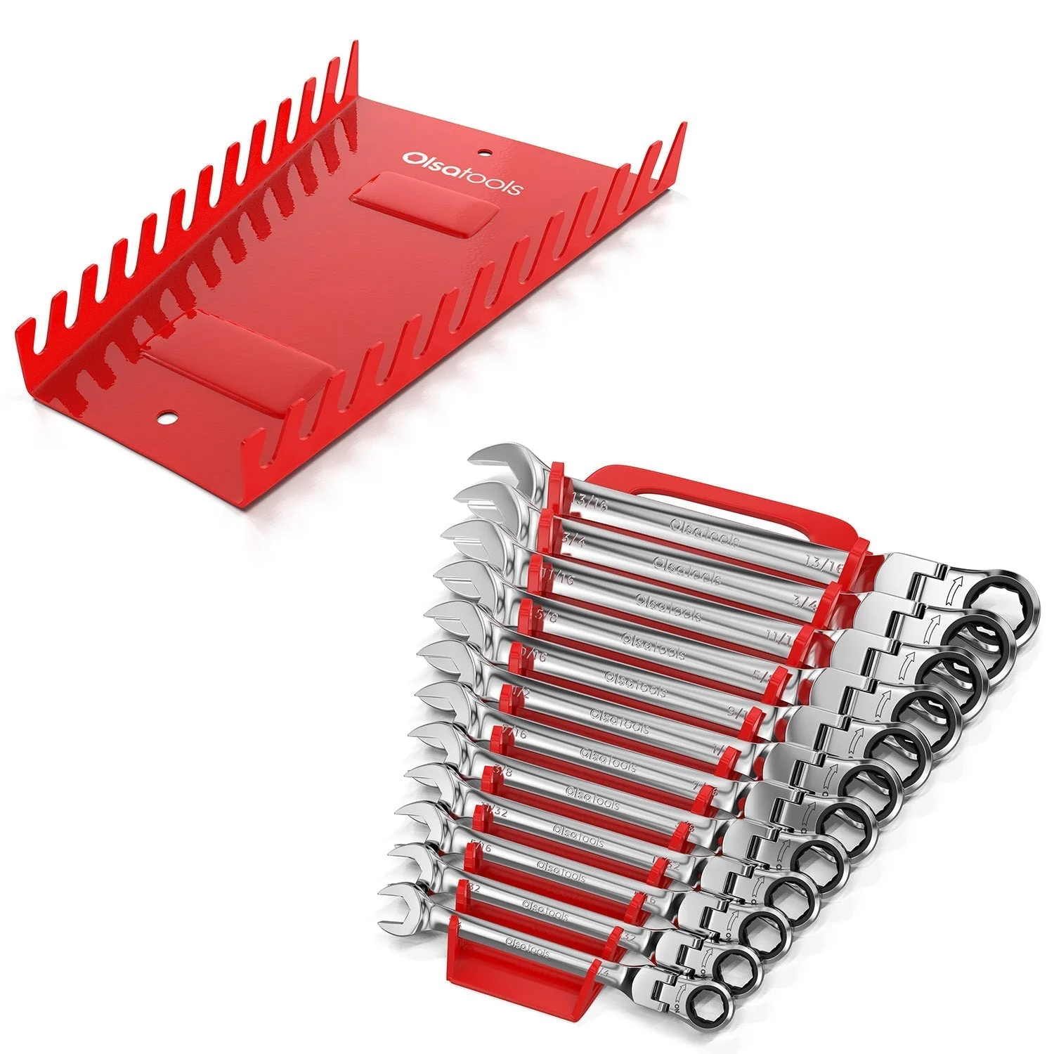 Ratcheting Wrench Set with Magnetic Wrench Organizer - Image 4