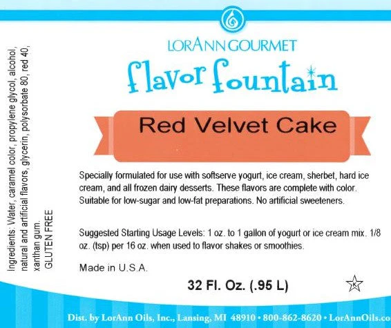 Red Velvet Flavor Fountain - 4 oz. - 32 oz. - Ice Cream and Beverage Flavors - LorAnn Oils - Canadian Distribution - Ships Free Within Canada on Orders Above CAD $199 - Image 3