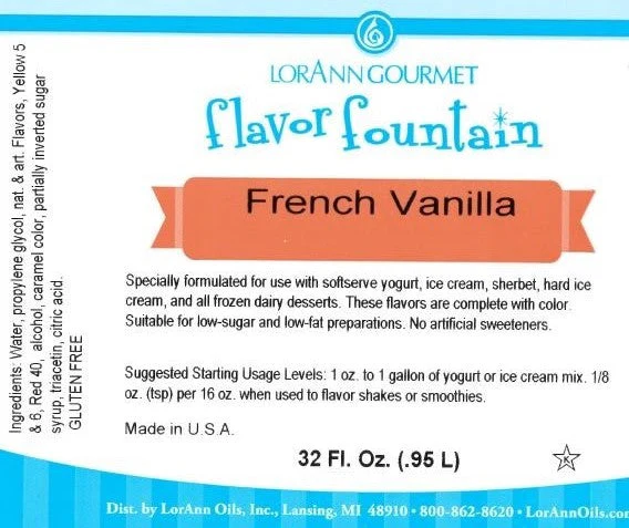 'REDUCED TO CLEAR' French Vanilla Flavor Fountain - 3 x 32 oz. - Ice Cream and Beverage Flavors - LorAnn Oils - Canadian Distribution - Image 2