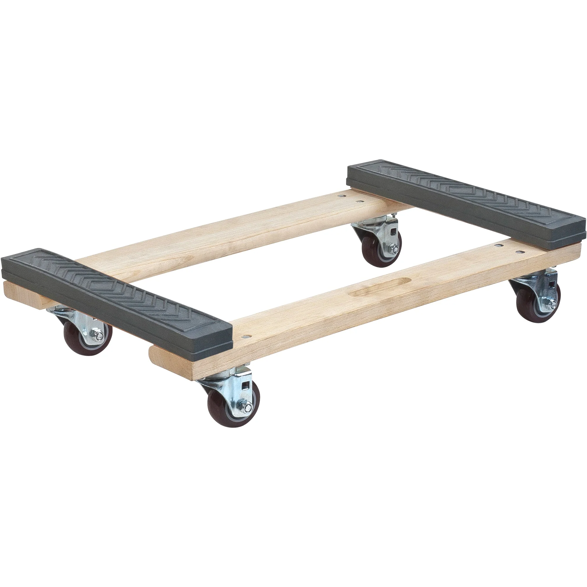 Rubber Ends Hardwood Dolly, Wood Frame, 18" W x 30" D x 7" H, 900 lbs. Capacity
