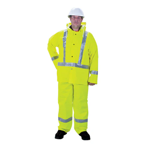RZ900 Premium Traffic Rain Suit, Polyester/PVC, Medium, Lime-Yellow - Image 2