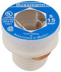 S-type Time Delay Plug Fuse, 15 Amp