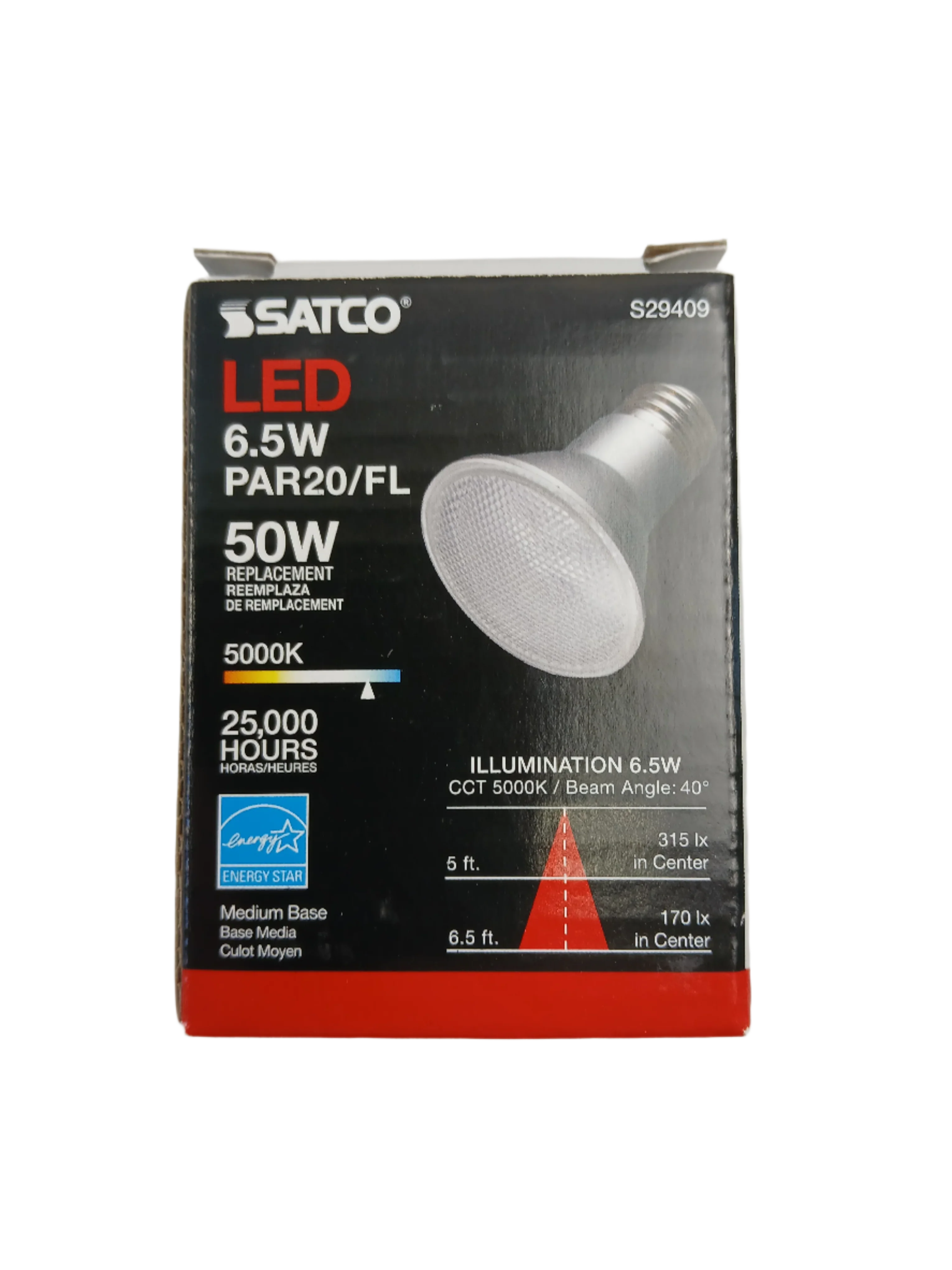 S29409 Dimmable LED Flood Light Bulb, 6.5W 5000K Natural Light - Image 4
