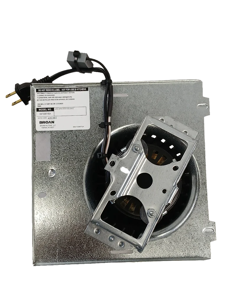 S97009745 Broan Nutone Bath Fan Motor, Blower Wheel & Mounting Plate - Image 3