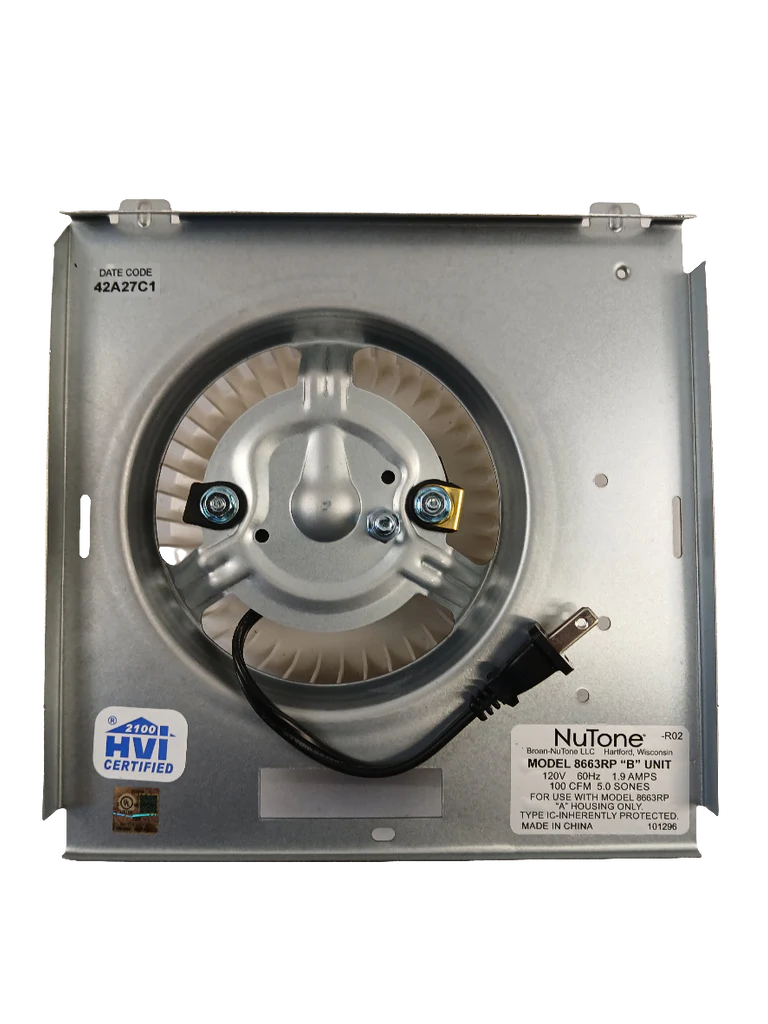 S97017705 Broan Nutone Exhaust Fan Motor & Blower Assembly - Image 2