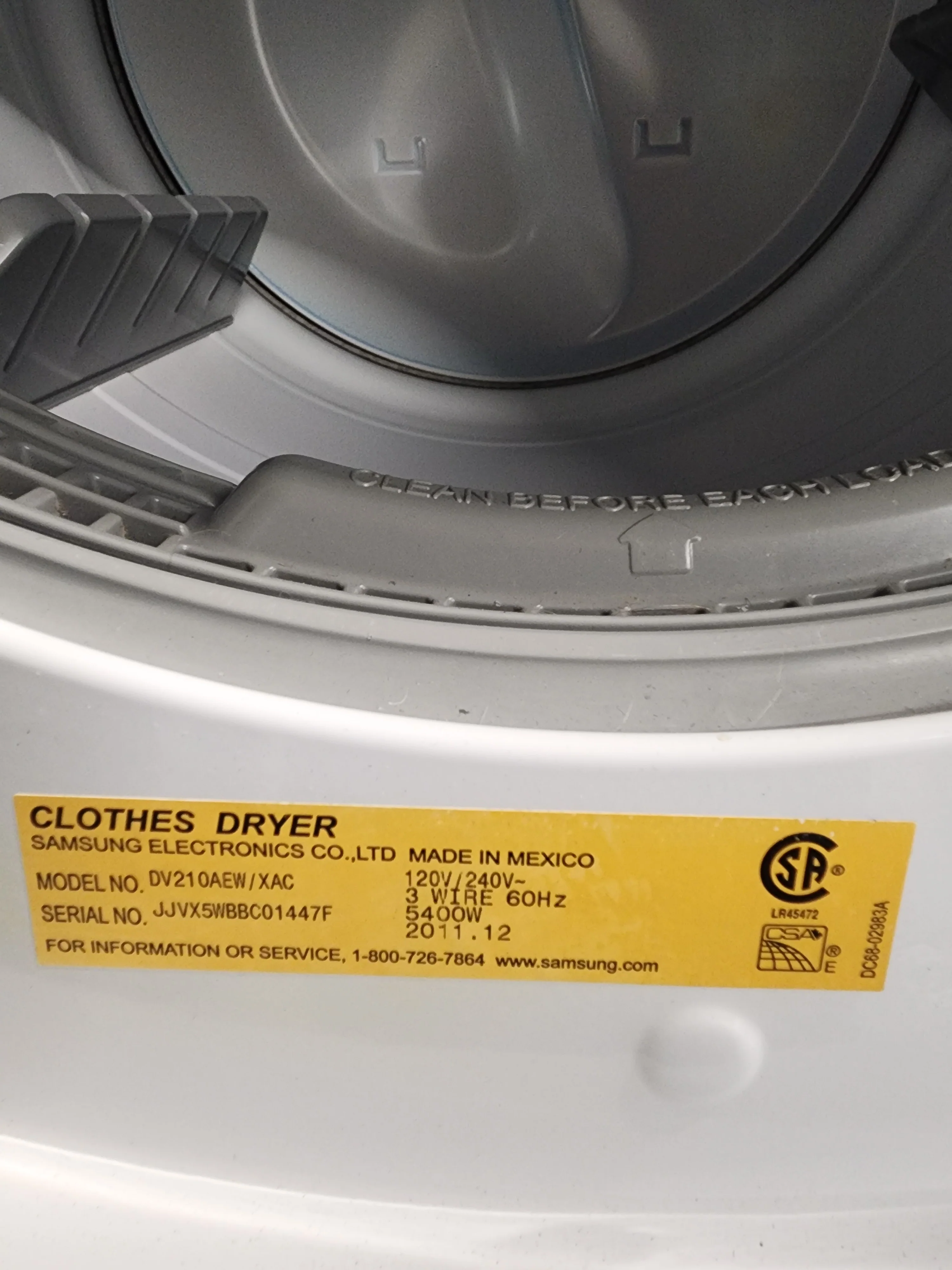 Samsung Dryer - DV210AEW/XAC - Image 2